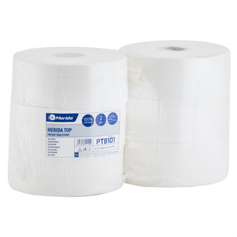 Papel higiénico Merida Top 6 rollos 2 capas 245 m diámetro 23 cm blanco celulosa