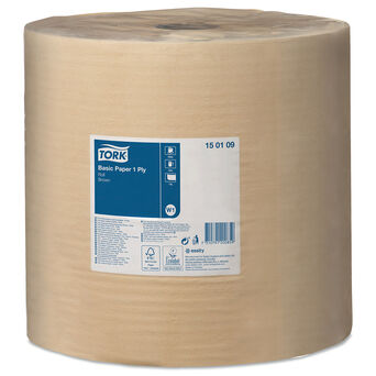 Paño de papel en mini rollo universal Tork de 1 capa, 1000 m, color marrón, papel reciclado
