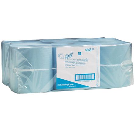 Toalla de papel en rollo Kimberly Clark SCOTT 6 unidades. 1 capa 304 m papel reciclado azul