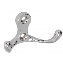 Double bathroom hook with a glossy finish found.