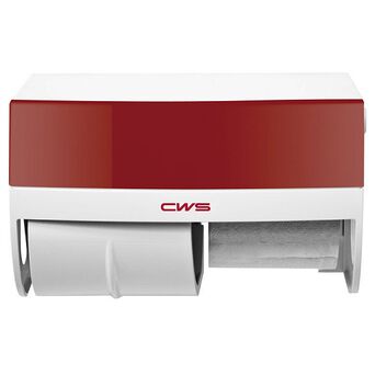 Pojemnik na papier toaletowy 2 rolki CWS boco plastik czerwony