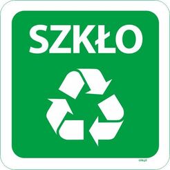 Aufkleber für den Mülleimer zur Mülltrennung Glas quadratisch