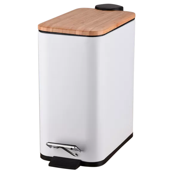 Müllbehälter 5 Liter Bisk Rado Bambus Weiß