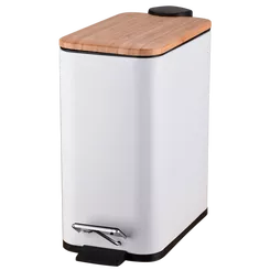 Trash can 5 liters Bisk Rado bamboo white