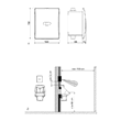 Bateria pisuarowa elektroniczna podtynkowa-rysunek
