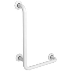 Uchwyt prysznicowy kątowy lewy Faneco Ø 32 mm, 80 × 40 cm, stal w kolorze białym