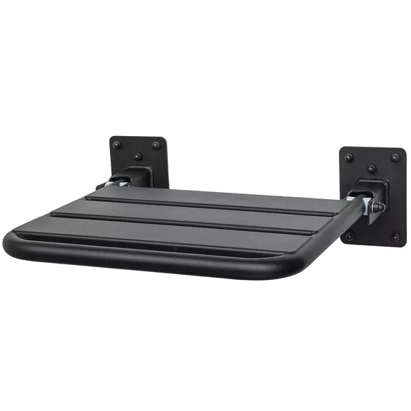 Czarne składane krzesło prysznicowe