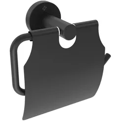 Toilet paper holder with flap Deante JASMINE, black