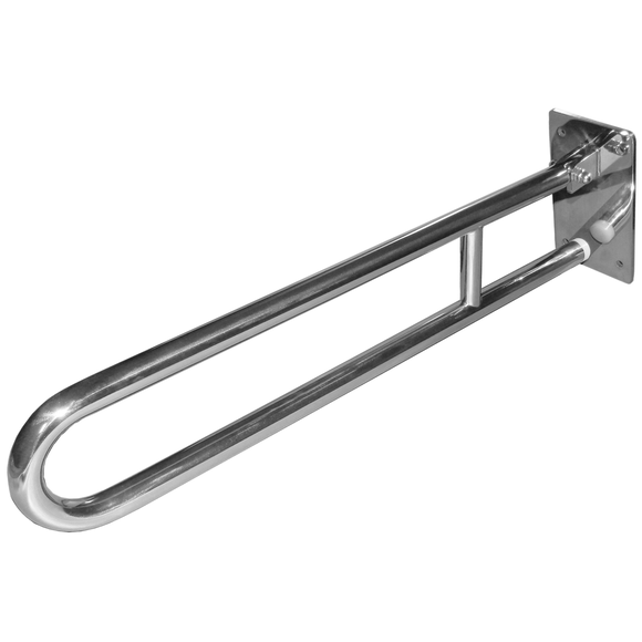 Poręcz uchylna do łazienki dla niepełnosprawnych ⌀ 25 50 cm stal połysk