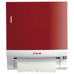 Podajnik na ręczniki papierowe w rolce CWS Hygiene, czerwone tworzywo ABS
