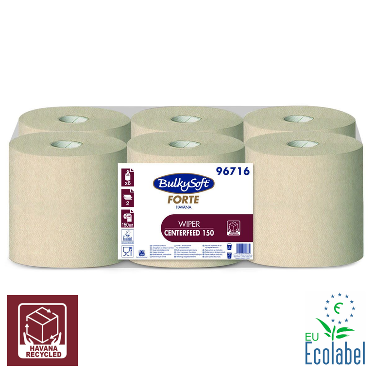 Ręcznik papierowy w rolce Bulkysoft Havana Forte 150m 2 warstwy makulatura 6 szt