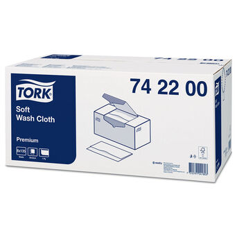 Toalla de papel para lavar el cuerpo Tork de 1 capa, 135 unidades, celulosa blanca