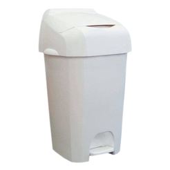 Abfallbehälter für Hygieneartikel 60 Liter P+L Systems, weißer Kunststoff
