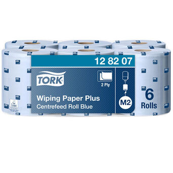 Paños de papel para suciedad moderada Tork 6 unidades 2 capas 157,5 m papel reciclado azul