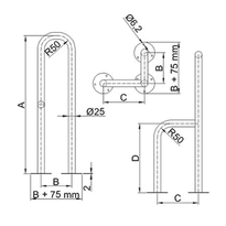 Poręcz ze stali nierdzewnej do montażu przy WC