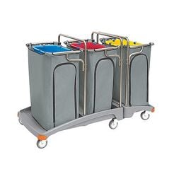 Dreifach-Abfallwagen mit Schutzsäcken 3 × 120 Liter Splast