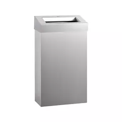 Abfalleimer 27 Liter rechteckig mit offenem Deckel Merida STELLA SLIM Edelstahl matt