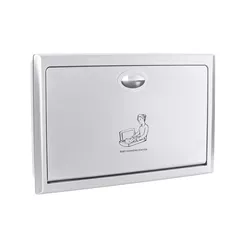 Cambiador de bebés plegable horizontal (empotrado) Faneco, acero inoxidable mate