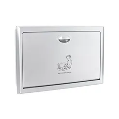 Foldable recessed baby changing station Faneco matte steel
