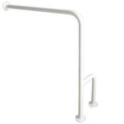 Uchwyt pro handicapované připevněný k podlaze a zdi levý Faneco ⌀ 25 mm, 80 cm, ocel bílá