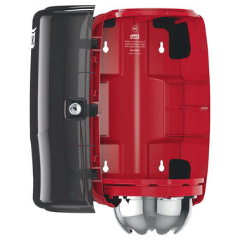 Pojemnik na czyściwo w rolce Tork mini plastik czerwono-czarny