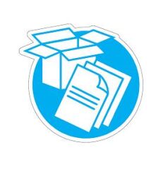 Aufkleber für den Papiermüllbehälter zur Mülltrennung von Splast