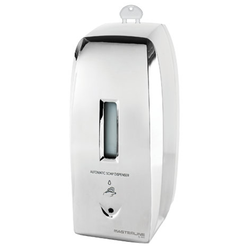 Dispensador automático de jabón líquido y desinfectante Bisk MASTERLINE ak3 500 ml, plástico ABS gris brillante