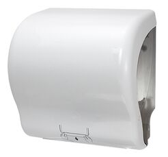 Contenedor mecánico para toallas de papel en rollo de plástico blanco