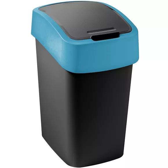 Kosz na śmieci Curver FLIP BIN 9 litrów, czarny/niebieski plastik