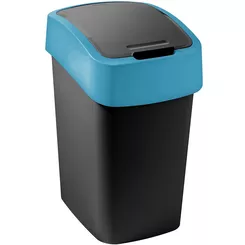 Kosz na śmieci Curver FLIP BIN 9 litrów, czarny/niebieski plastik