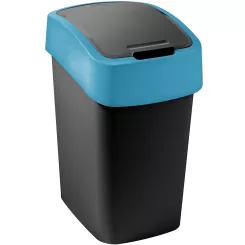 Kosz na śmieci Curver FLIP BIN 9 litrów, czarny/niebieski plastik