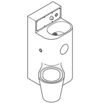 Zestaw sanitarny Franke umywalka + miska WC z lejową miską ustępową umieszczoną po lewej stronie 