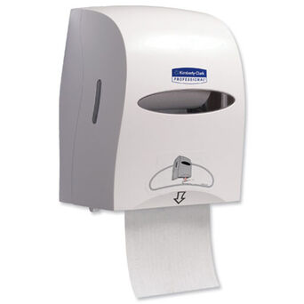 Dispensador automático de toallas de papel en rollo Kimberly Clark PROFESSIONAL, plástico blanco