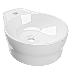 Lavabo sobre encimera con espacio para grifo KWC RONDA top 370 mm