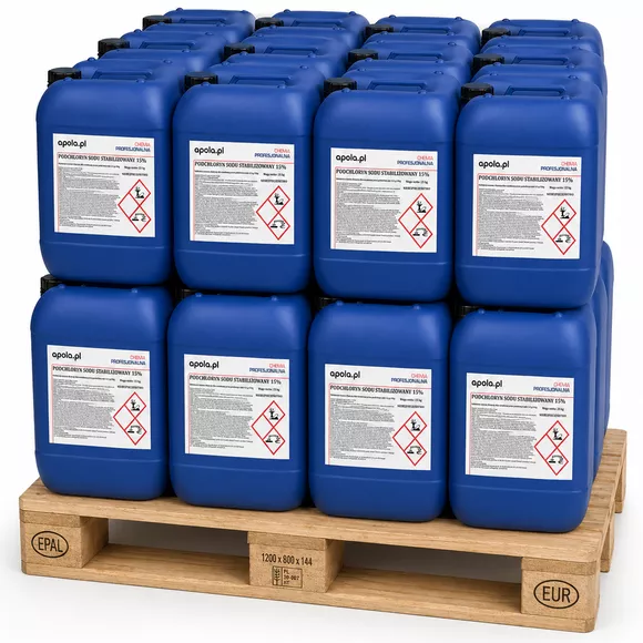 Podchloryn sodu stabilizowany 600 kg (24 × kanister 25 kg)