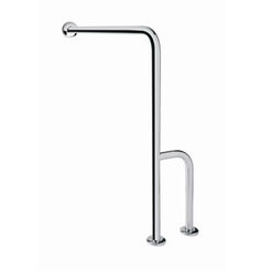 Wall-floor left-sided handle for the disabled, diameter 32, 75 x 80 cm, Bisk polished steel.