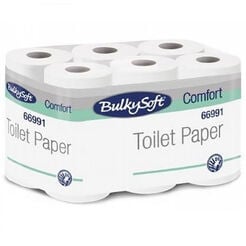 Bulkysoft Comfort Toilet Paper 96 Rolls 2-Ply 14.3 m White Cellulose