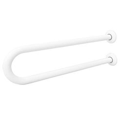 Agarre para discapacitados para lavabo fijo de 32 cm de diámetro y 70 cm de largo, de acero blanco Faneco