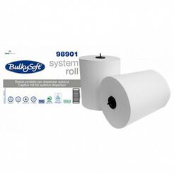 Papierhandtuchrolle Bulkysoft Autocut 6 Stück 3-lagig 100 m weiß Zellstoff