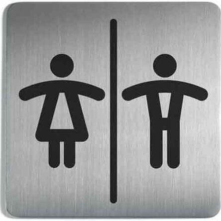 Oznaczenie toalet metalowe kwadratowe - WC DAMSKO-MĘSKI