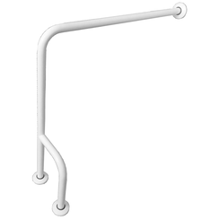 Haltegriff für Menschen mit Behinderungen, an Wand und Boden montiert, links Faneco ⌀ 32 mm, 80 cm, Stahl weiß