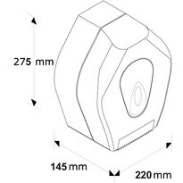 Podajnik papieru toaletowego MERIDA TOP MINI okienko NIEBIESKIE - wymiary