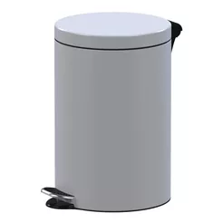 Sanitary waste bin 12 l with pedal, steel, white