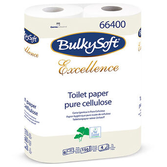 Papel higiénico Bulkysoft Excellence 6 rollos 4 capas 20 m blanco celulosa