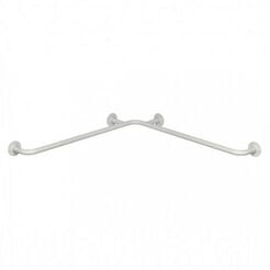 Soporte para personas con discapacidad para ducha en esquina Faneco ⌀ 32 mm, 70 × 70 cm, acero color blanco