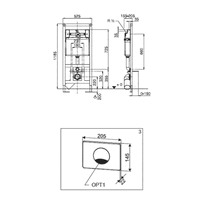 Bezdotykowy system WC podtynkowy - rysunek