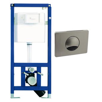 Bezdotykový podomítkový WC systém 2 x 1/2: montážní sada + napájecí zdroj. ocelová deska