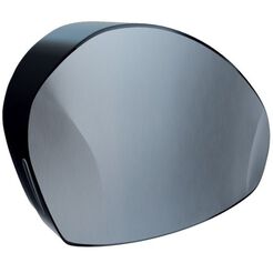Toilettenpapierbehälter Merida MERCURY Midi, mattes Stahl und schwarzer Kunststoff