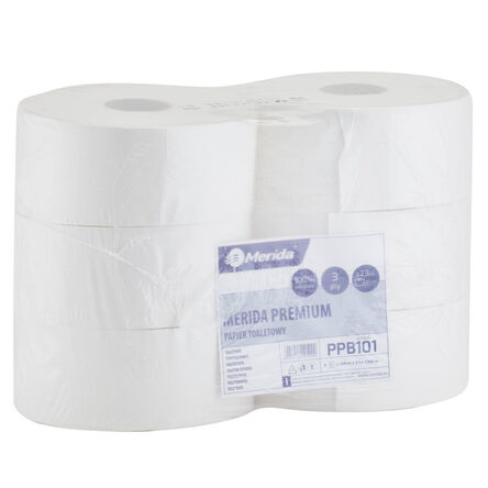 Papier toaletowy Merida Premium 6 szt. 3 warstwy 200 m średnica 23 cm biały celuloza