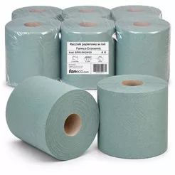 Papierhandtuchrolle Faneco Economic 6 St. 1-lagig 125 m grüne Altpapier